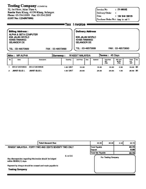 Sales Invoice Template Pdf PDF Template